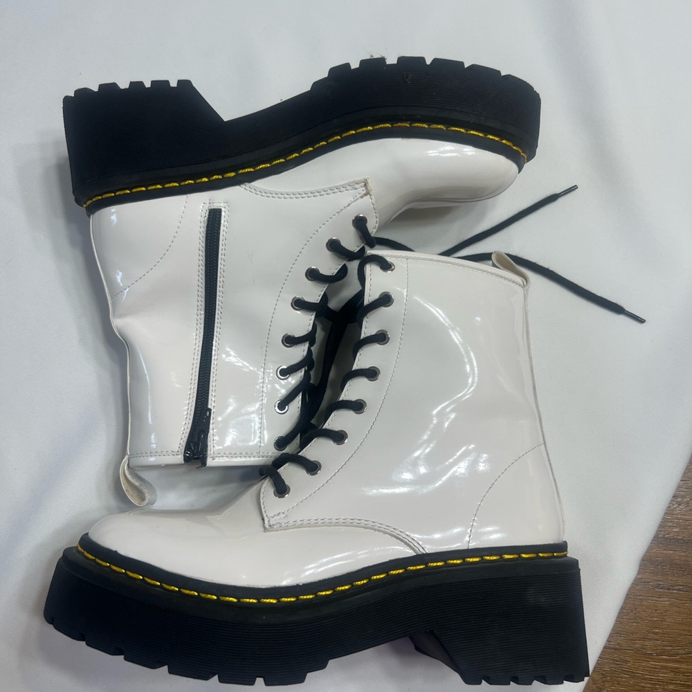 Stylish White Combat Boots